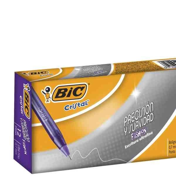 BOLIGRAFO CRISTAL PREC. S BIC 0.7MM MORADO E.12 C.216